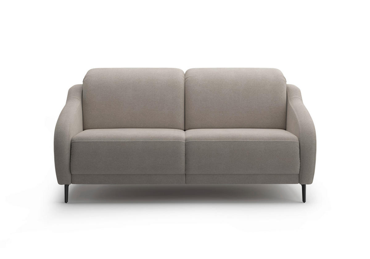 2,5-SITZER Mikrofaser Haselnussfarben  - Schwarz/Haselnussfarben, MODERN, Textil/Metall (172/93/104cm) - Sit & More