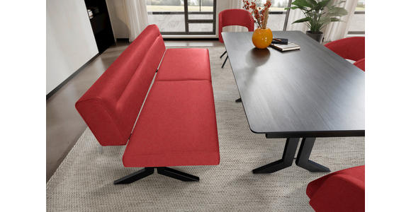 SITZBANK 220/87/70-86 cm  in Rot  - Rot/Schwarz, KONVENTIONELL, Textil/Metall (220/87/70-86cm) - Moderano