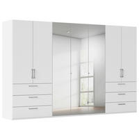 DREHTÜRENSCHRANK 350/223/61 cm,  in Weiß, 7-türig  - Chromfarben/Edelstahlfarben, Basics, Glas/Holzwerkstoff (350/223/61cm) - Novel