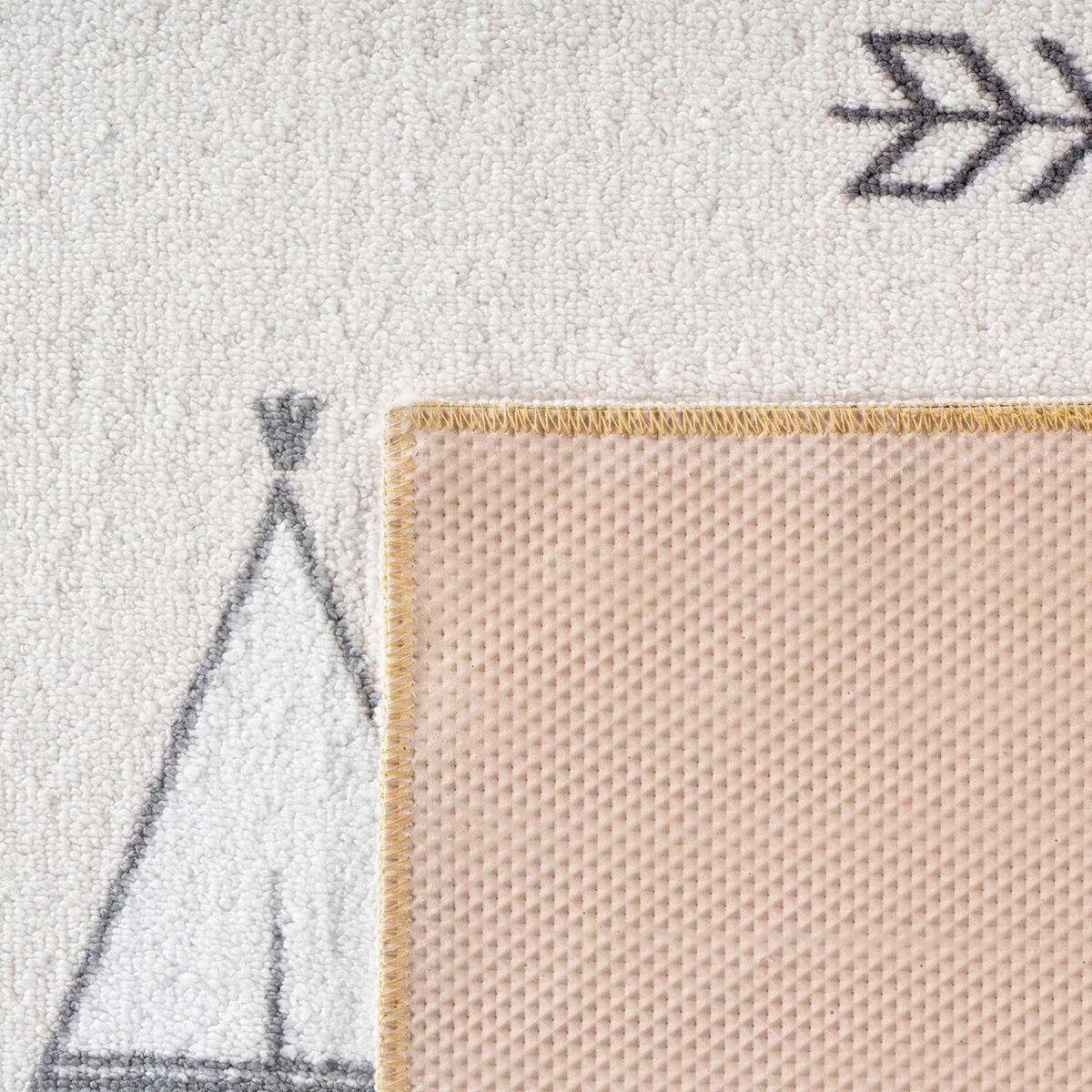 KINDERTEPPICH  Wohnzimmer 120/120 cm Coco Creme rund  - Creme, Trend, Kunststoff/Textil (120/120cm) - Ayyildiz 