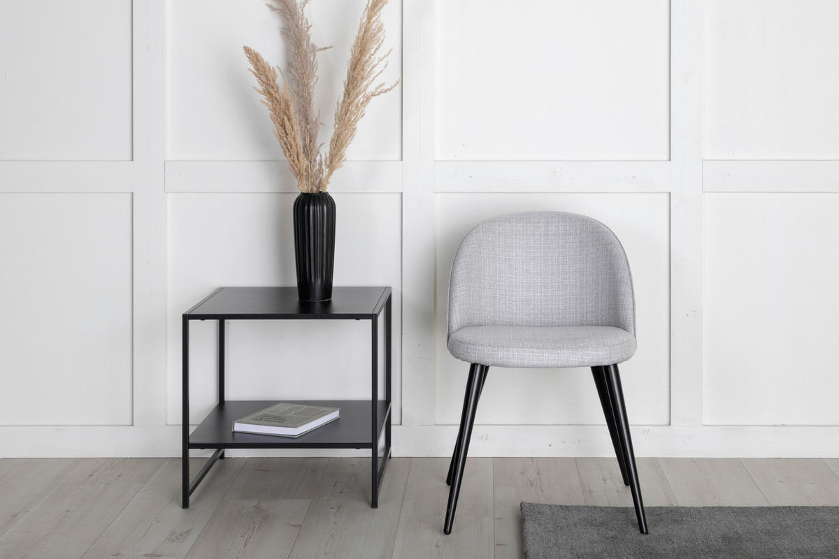 STOLSET 2 styck stål textilväv  - ljusgrå/svart, Design, metall/textil (50/77/48cm) - Livetastic