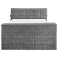 BOXSPRINGBETT 180/200 cm  in Grau  - Grau, KONVENTIONELL, Textil (180/200cm) - Carryhome