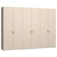 DREHTÜRENSCHRANK 303/220/59 cm,  in Creme, Hellbraun, 6-türig  - Hellbraun/Creme, Design, Glas/Holzwerkstoff (303/220/59cm) - Jutzler