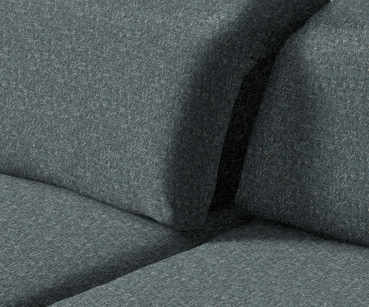 ECKSOFA in Webstoff Grau  - Schwarz/Grau, Design, Textil/Metall (180/289cm) - Stylife