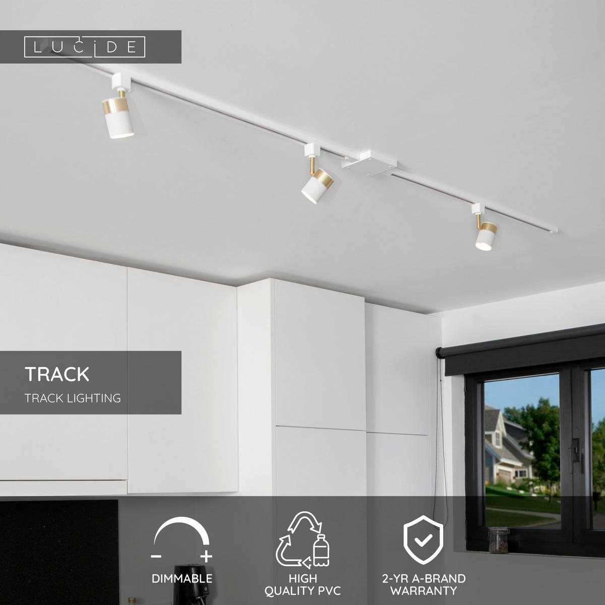 SCHIENENSYSTEM Track 10.8/10.8/1.8 cm   - Weiß, Basics, Kunststoff (10.8/10.8/1.8cm) - Lucide