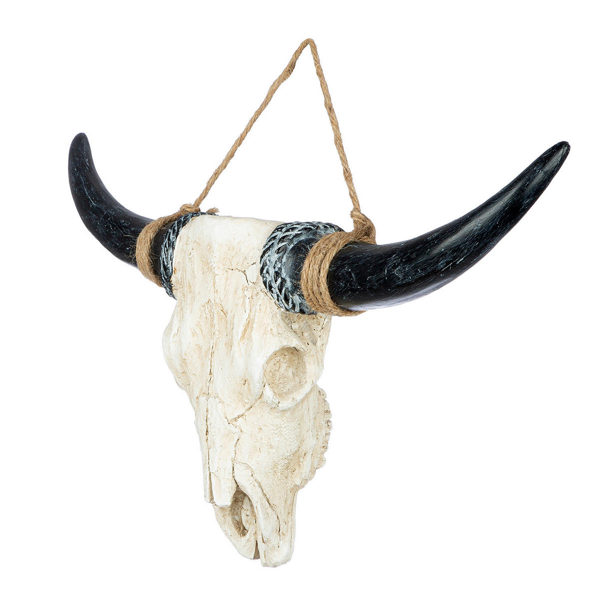DEKOSCHÄDEL  - Grauweiß/Schwarz, Basics, Kunststoff (38/24/7,5cm)