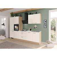 KÜCHENLEERBLOCK 310 cm   Weiss, Eichefarben  - Weiss/Edelstahlfarben, Basics, Holzwerkstoff/Metall (310cm) - Venda