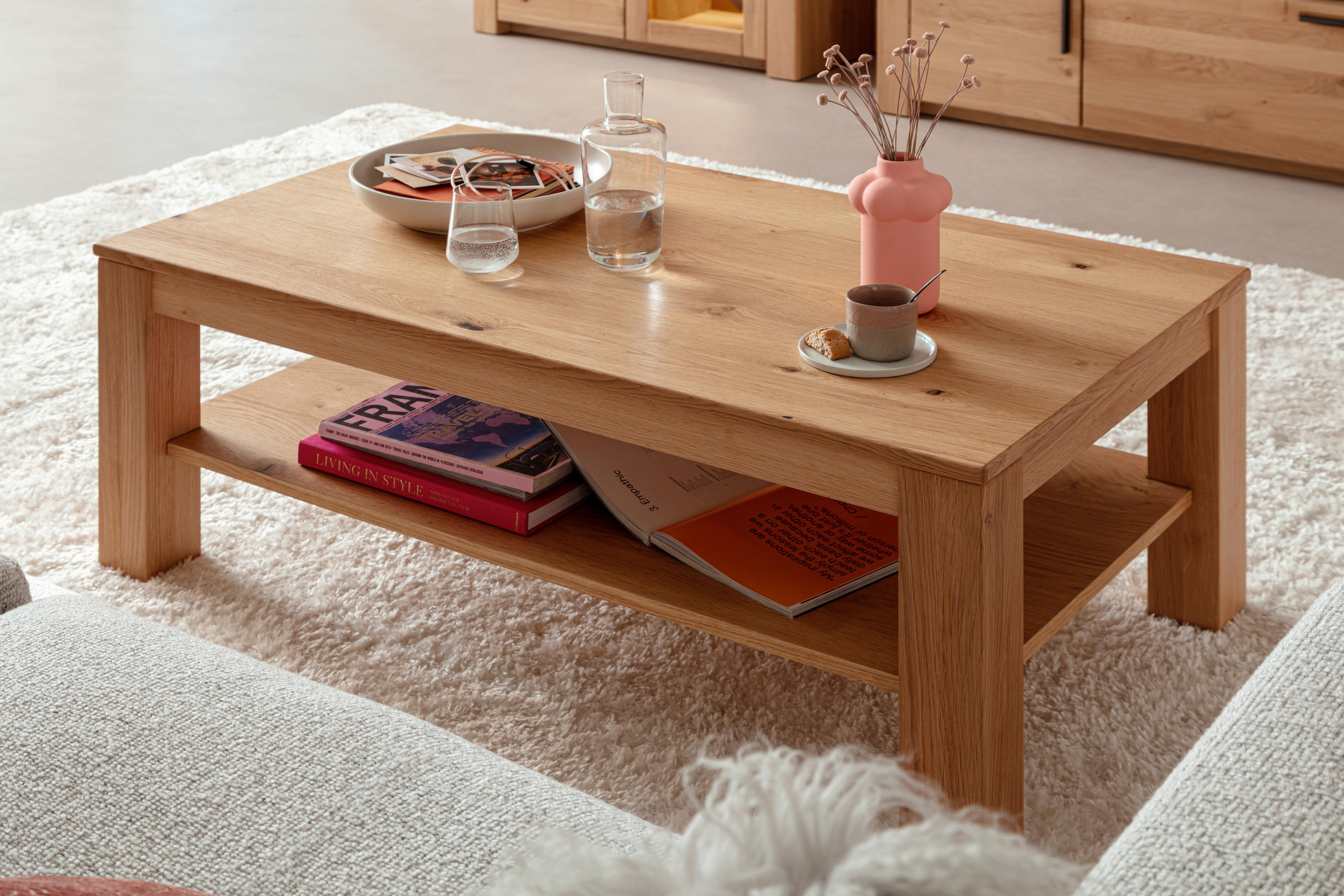 COUCHTISCH Asteiche furniert, massiv Eichefarben  - Eichefarben, Design, Holz/Holzwerkstoff (115/45/65cm) - Livetastic