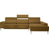 ECKSOFA  in Mikrovelours Senfgelb  288/205 cm  - Senfgelb/Alufarben, Design, Textil (288/205cm) - Sedda