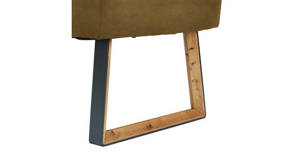 ECKBANK 215/173 cm  in Eichefarben, Cognac  - Eichefarben/Cognac, KONVENTIONELL, Holz/Textil (215/173cm) - Voleo