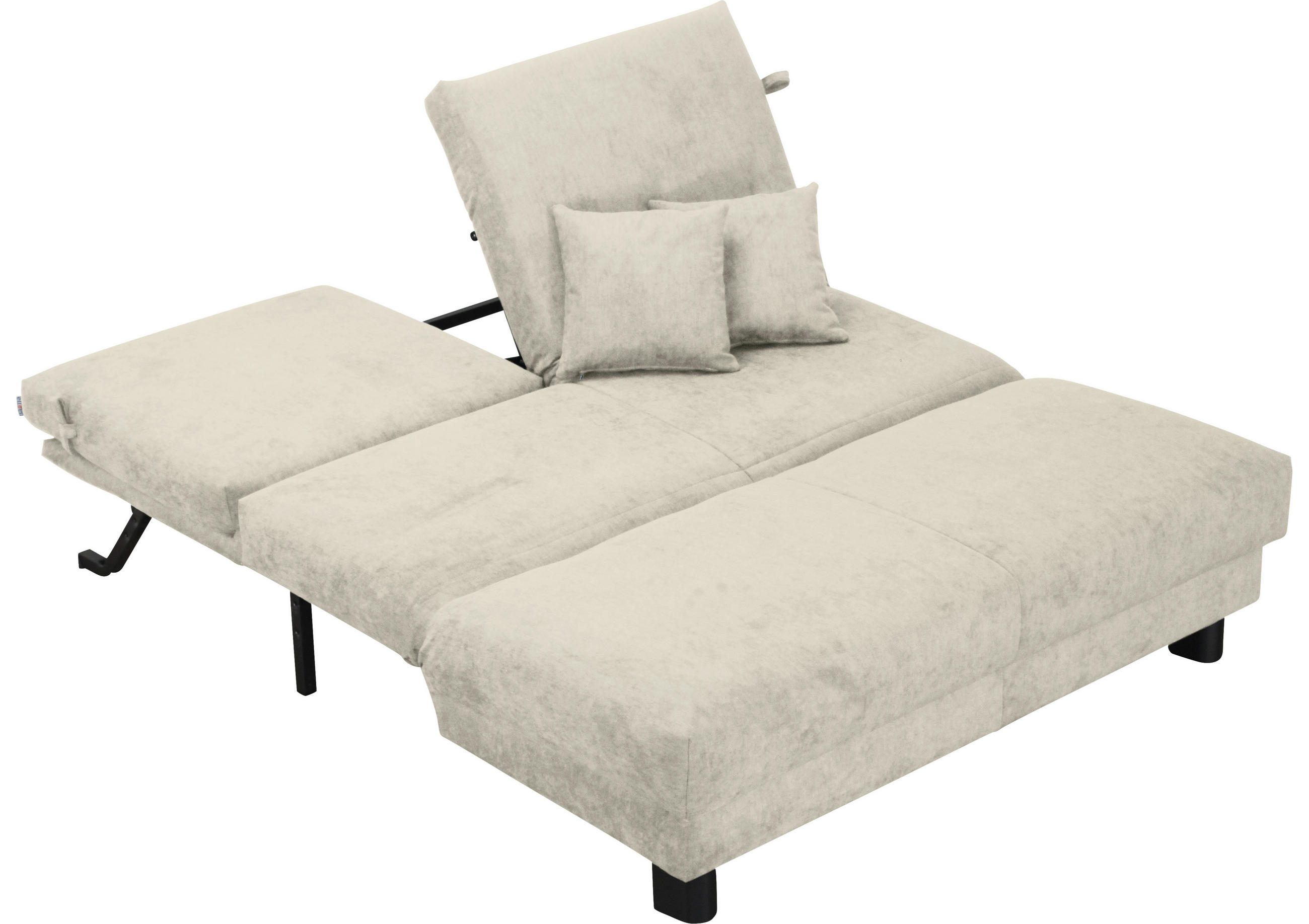 SCHLAFSOFA Flachgewebe Hellgrau  - Hellgrau/Schwarz, Design, Textil/Metall (160/85/100cm) - Carryhome