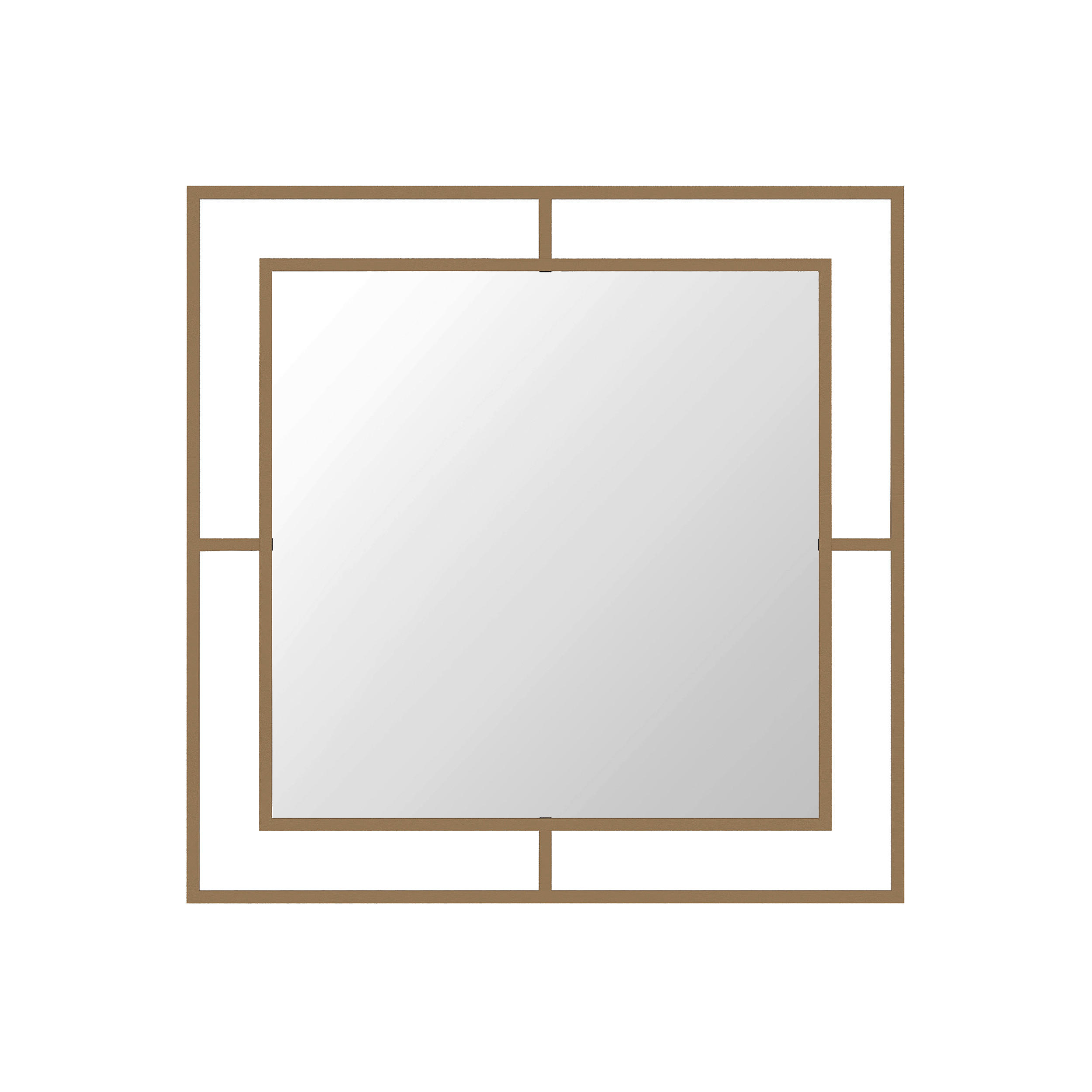 WANDSPIEGEL 58/58/2 cm    in quadratisch  - Goldfarben, Design, Metall (58/58/2cm) - Livetastic