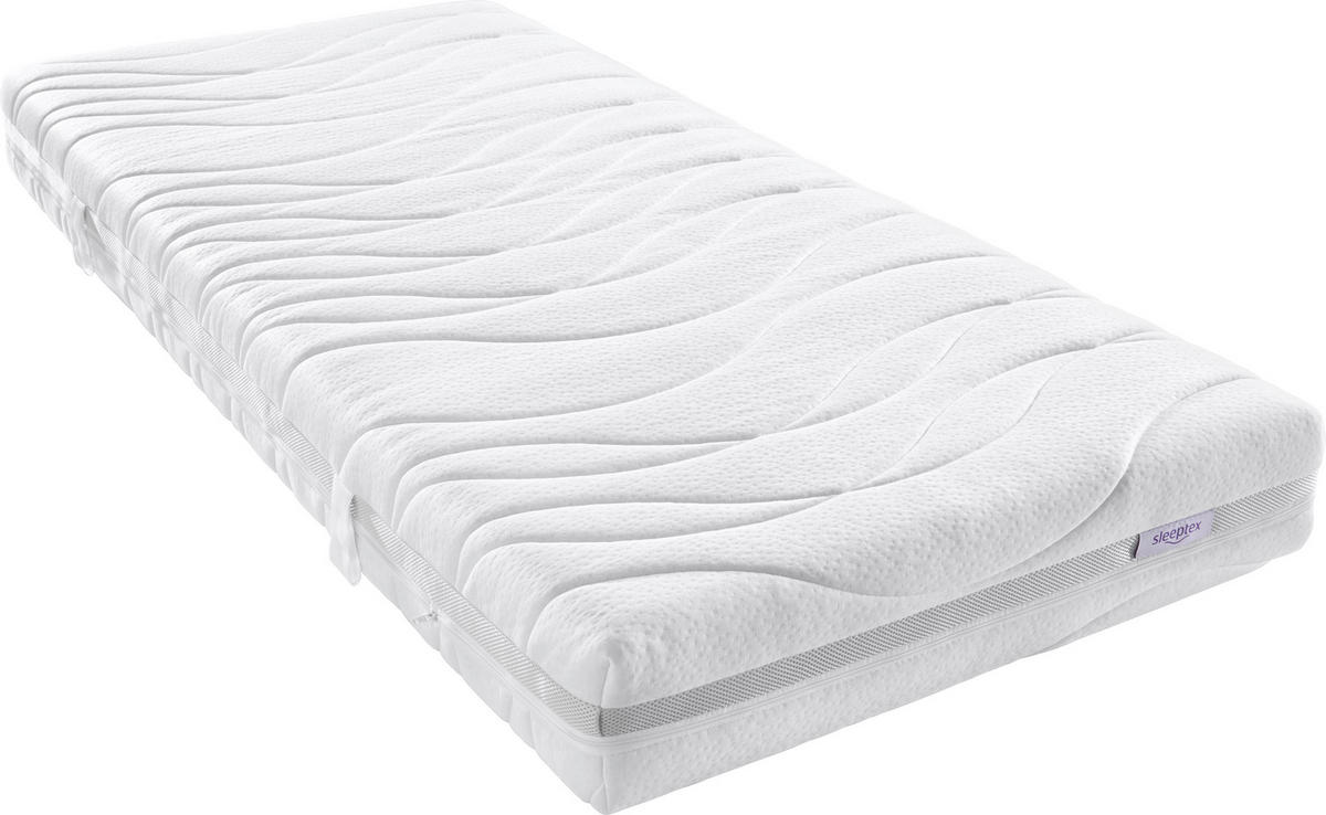 KOMFORTSCHAUMMATRATZE PERFECT TOUCH KS, 80/200 cm, Höhe ca.: 22 cm, H3 = fest, 7-Zonen - Weiß, KONVENTIONELL, Textil (80/200cm) - Sleeptex