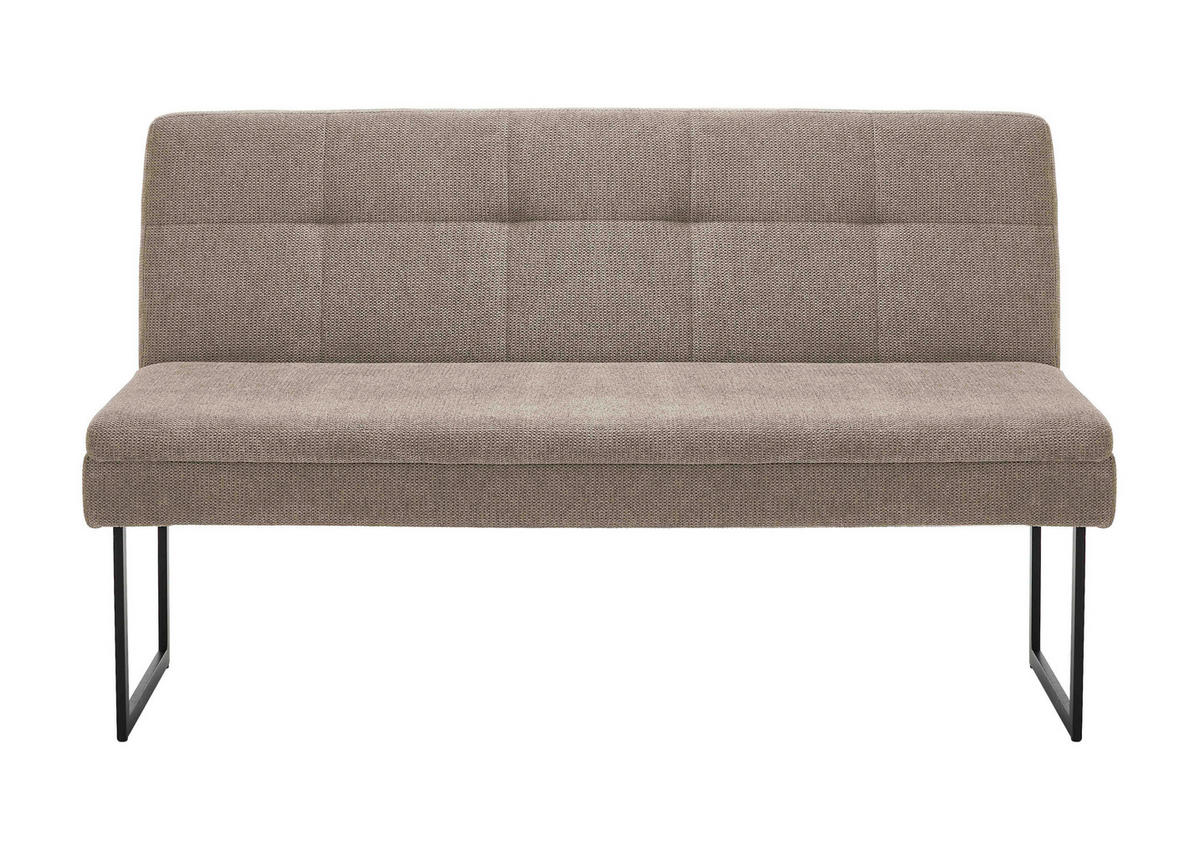 SITZBANK 140/85/50 cm Webstoff Beige  - Beige/Schwarz, Design, Textil/Metall (140/85/50cm) - Novel