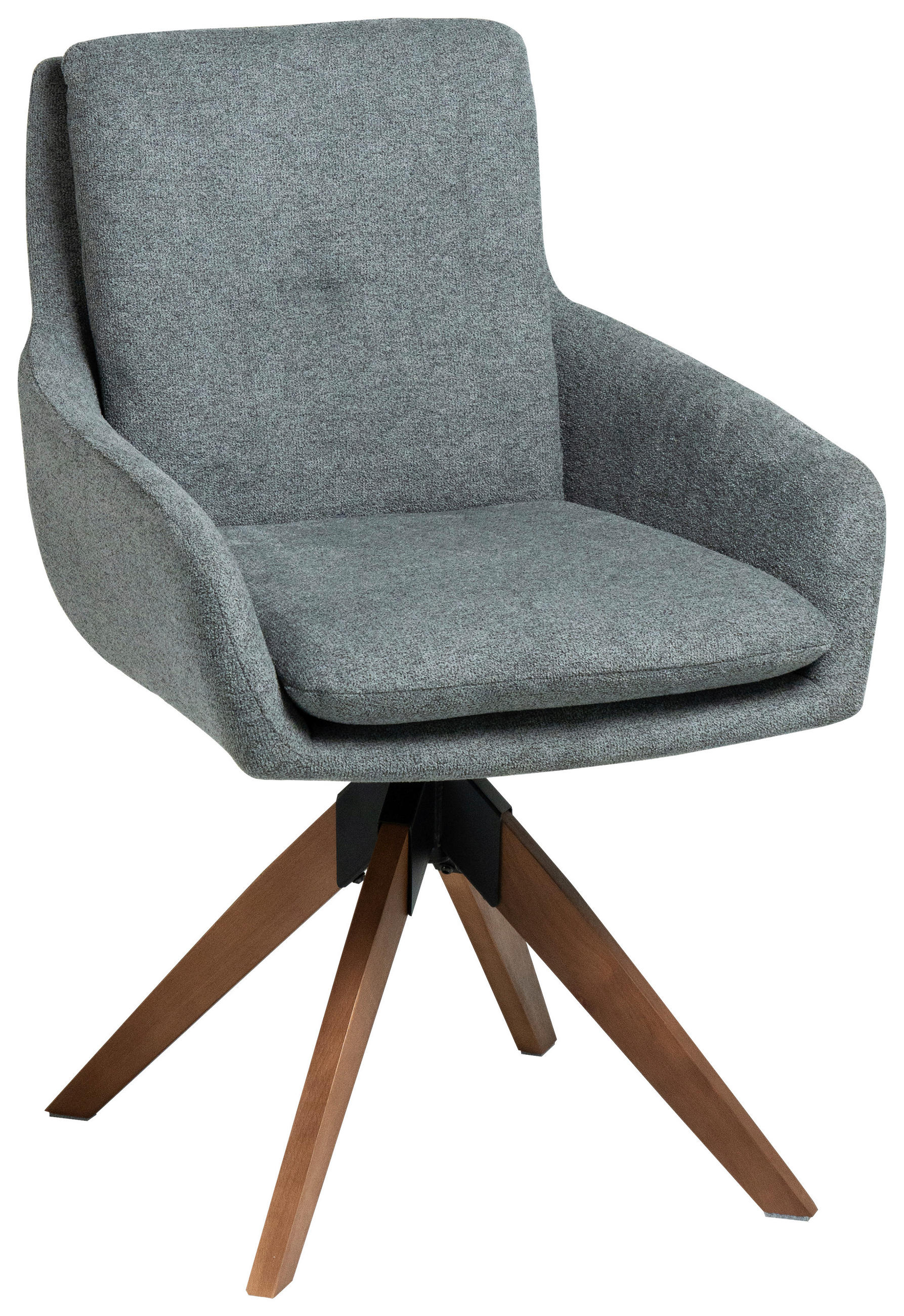 STOLICA S NASLONOM ZA RUKE  siva, boje oraha  drvo, metal, tekstil      - siva/boje oraha, Moderno, drvo/metal (59/91/64cm) - Livetastic
