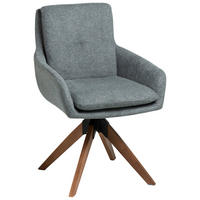 STOLICA S NASLONOM ZA RUKE  siva, boje oraha  drvo, metal, tekstil      - siva/boje oraha, Moderno, drvo/metal (59/91/64cm) - Livetastic
