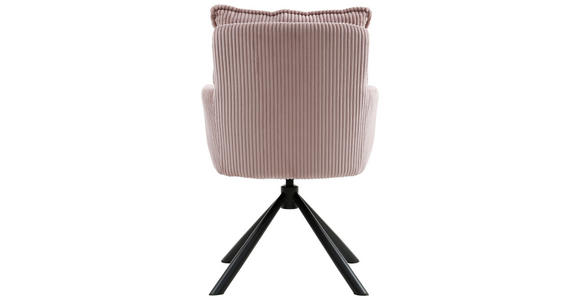 ARMLEHNSTUHL in Eisen Cord - Schwarz/Altrosa, Design, Textil/Metall (61/90/67cm) - Carryhome