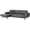 ECKSOFA in Struktur Graphitfarben  - Schwarz/Graphitfarben, Design, Textil/Metall (157/262cm) - Novel