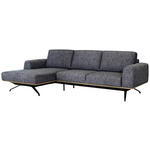 ECKSOFA in Struktur Graphitfarben  - Schwarz/Graphitfarben, Design, Textil/Metall (157/262cm) - Novel