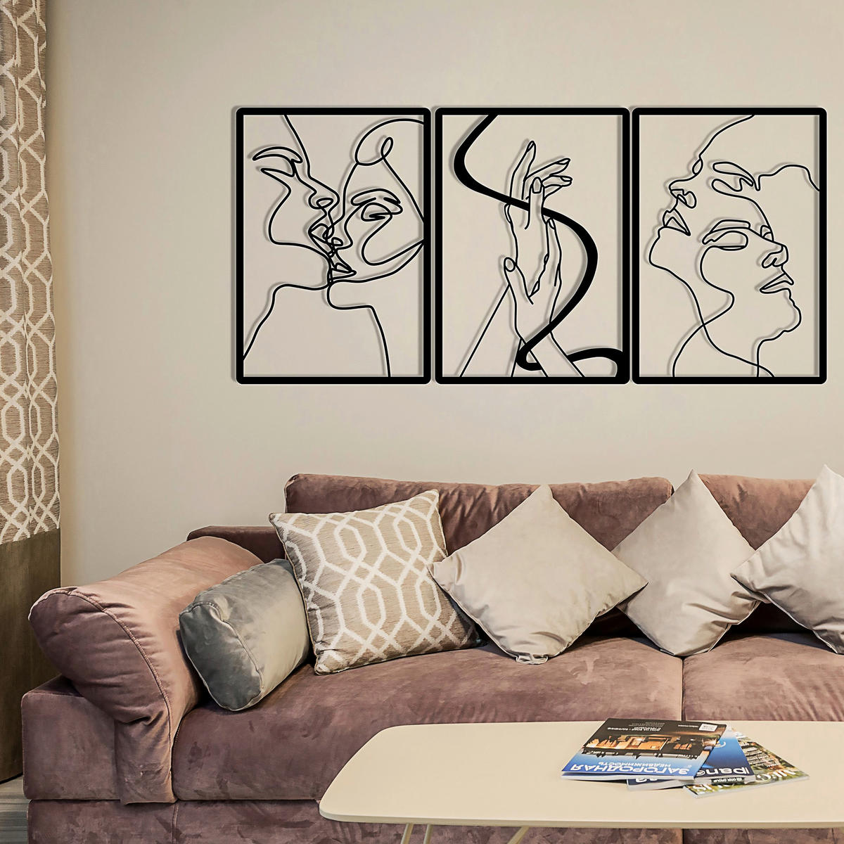 METALLBILD  - Schwarz, Basics, Metall (109/50cm)