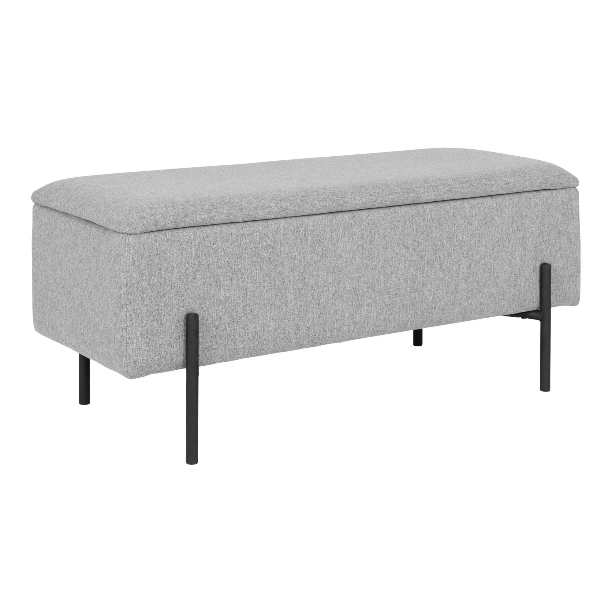 GARDEROBENBANK - Hellgrau/Schwarz, Design, Textil/Metall (95/43/36,5cm) - MID.YOU