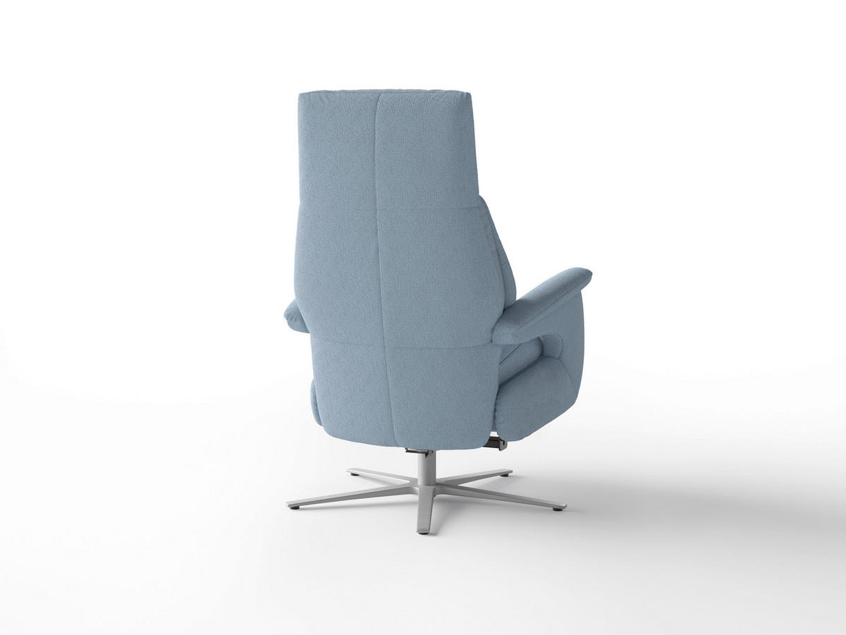 RELAXSESSEL Textil Hellblau  - Silberfarben/Hellblau, Basics, Textil/Metall (75/110/85cm) - Sit & More