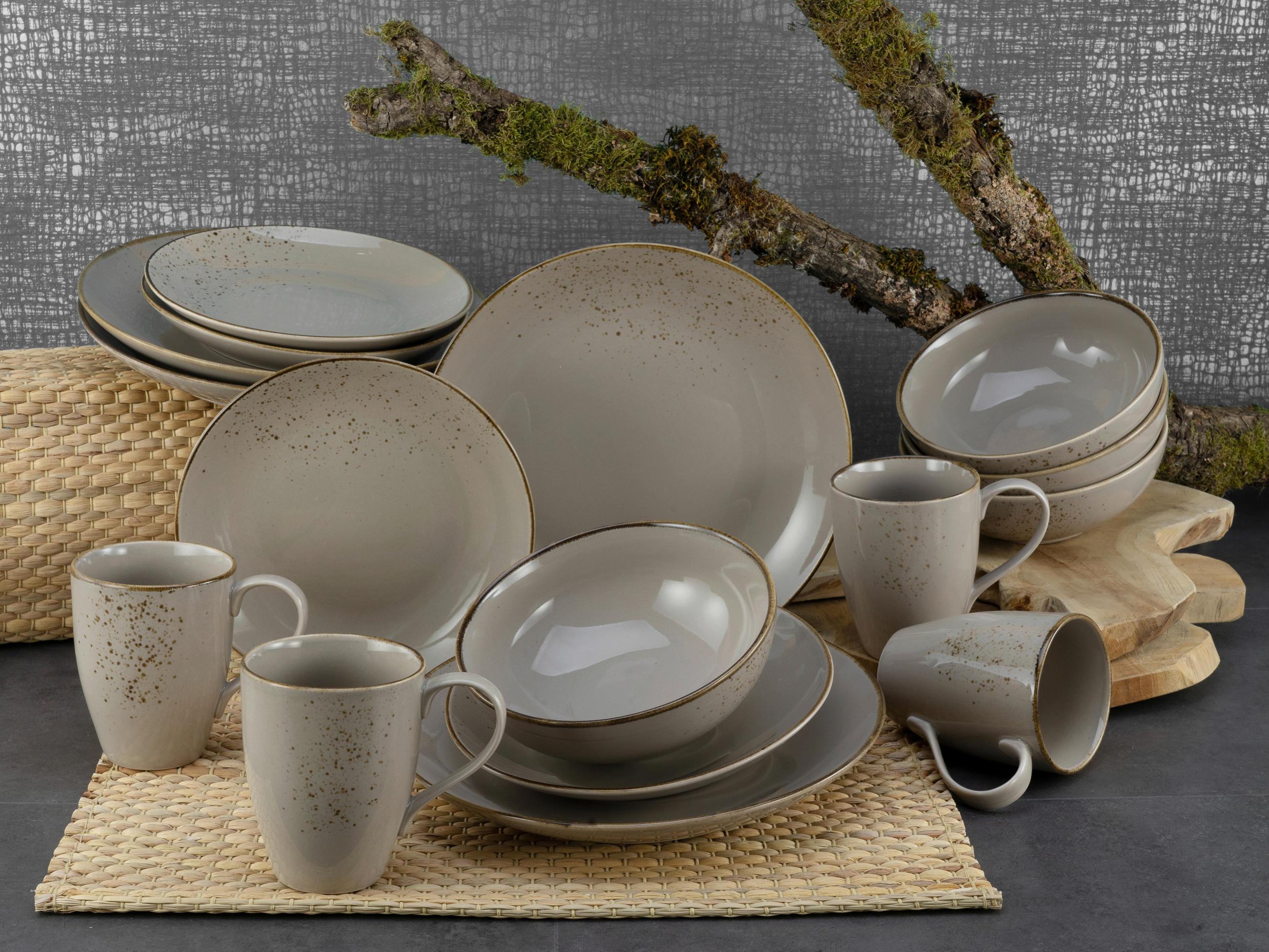 SET MATTALLRIKAR 27 cm  - grå, Trend, keramik (27cm) - Creatable