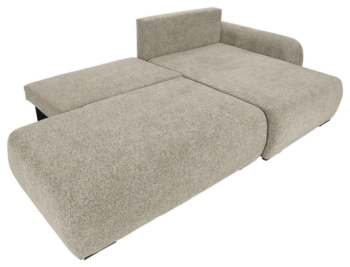 ECKSOFA Mintgrün Flachgewebe Zierkissen, Rückenkissen, Bettkasten, Schlaffunktion, Rücken echt, Liegefläche im Originalstoff  - Schwarz/Mintgrün, KONVENTIONELL, Kunststoff/Textil (260/145cm) - Carryhome