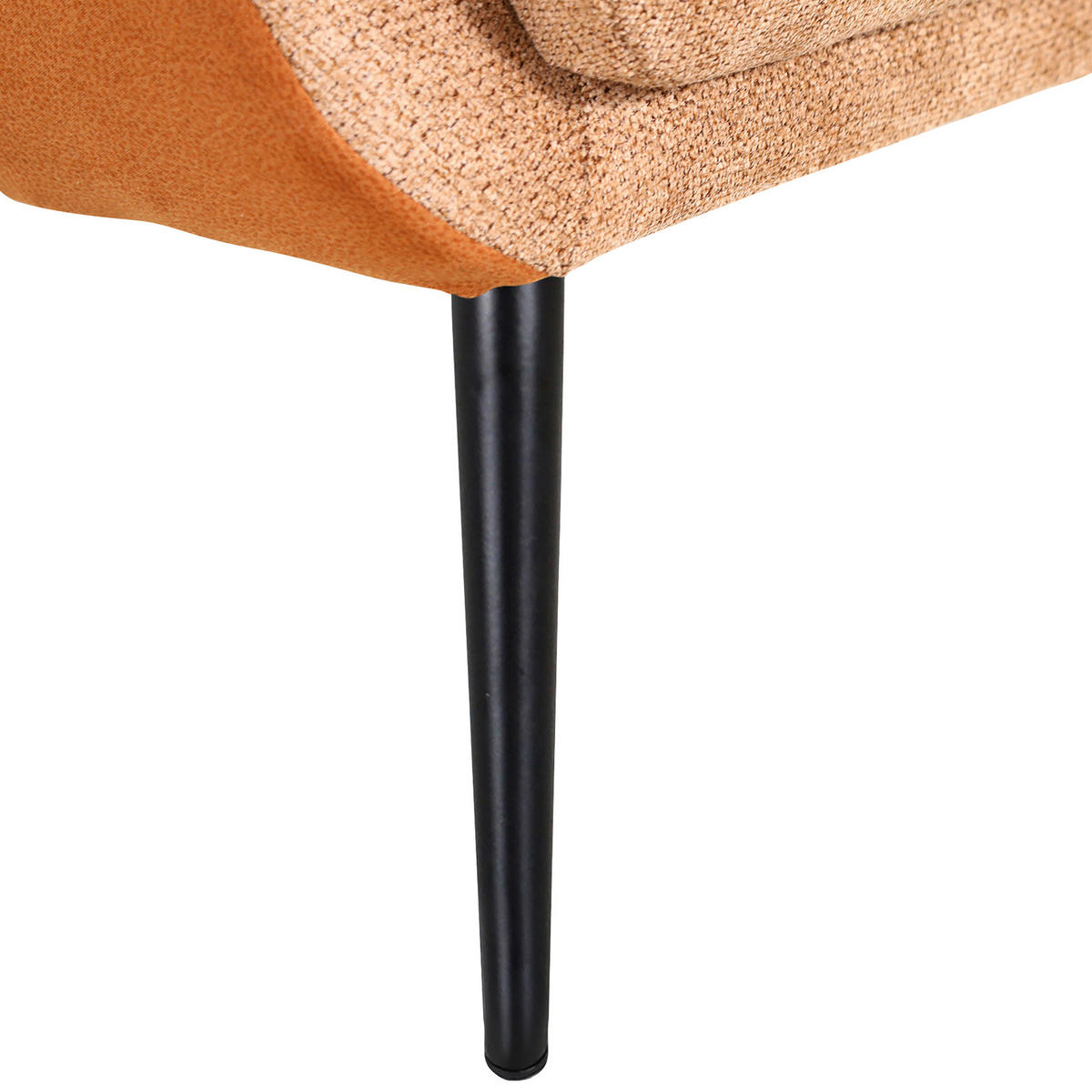 OHRENSESSEL Flachgewebe, Mikrofaser Cognac  - Cognac/Schwarz, KONVENTIONELL, Textil/Metall (75/111/83cm) - Carryhome