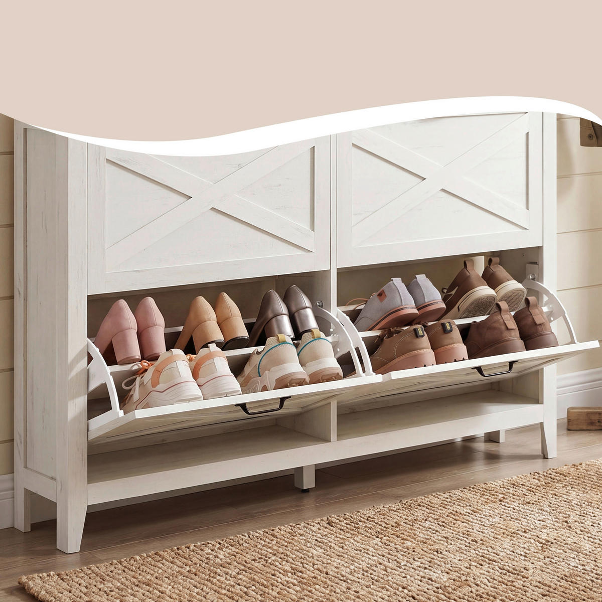 SCHUHKIPPER  in 127/86,8/24 cm  - Schwarz/Braun, Trend, Holzwerkstoff/Metall (127/86,8/24cm) - Boxxx