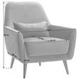 SESSEL in Mikrofaser Blau - Blau/Schwarz, MODERN, Holz/Textil (77/86/80cm) - Carryhome