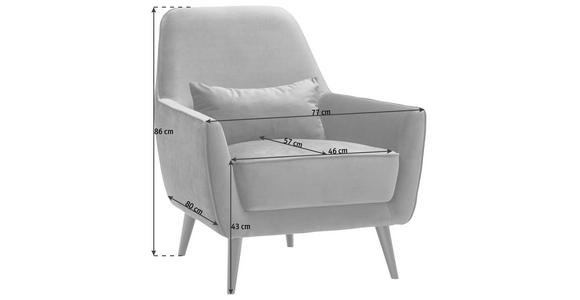 SESSEL in Mikrofaser Blau - Blau/Schwarz, MODERN, Holz/Textil (77/86/80cm) - Carryhome