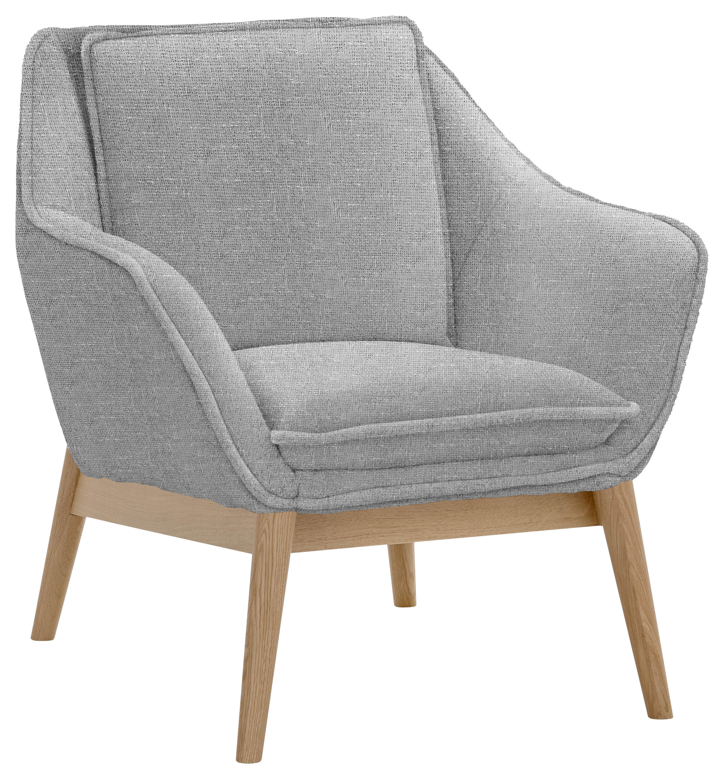 SESSEL in Chenille Grau  - Naturfarben/Grau, KONVENTIONELL, Holz/Textil (77/90/85cm) - SetOne by Musterring