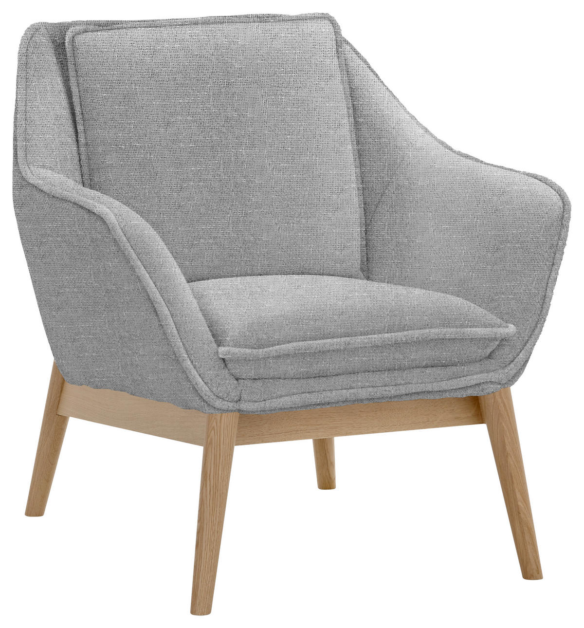 SESSEL in Chenille Grau  - Naturfarben/Grau, KONVENTIONELL, Holz/Textil (77/90/85cm) - SetOne by Musterring