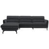 ECKSOFA in Chenille Graphitfarben  187/299 cm  - Schwarz/Graphitfarben, Design, Textil/Metall (187/299cm) - Schöner Wohnen