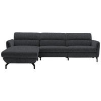ECKSOFA Graphitfarben Chenille  - Schwarz/Graphitfarben, Design, Textil/Metall (187/299cm) - Schöner Wohnen