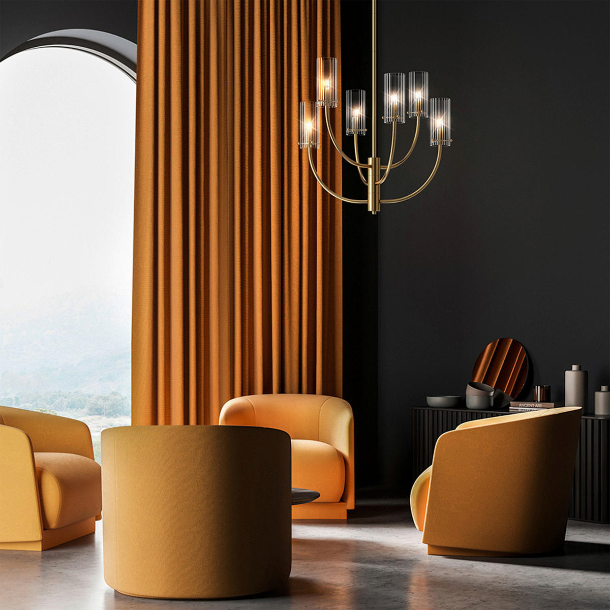 KRONLEUCHTER 61/44,7/61 cm   - Messingfarben, Trend, Glas/Metall (61/44,7/61cm) - MAYTONI