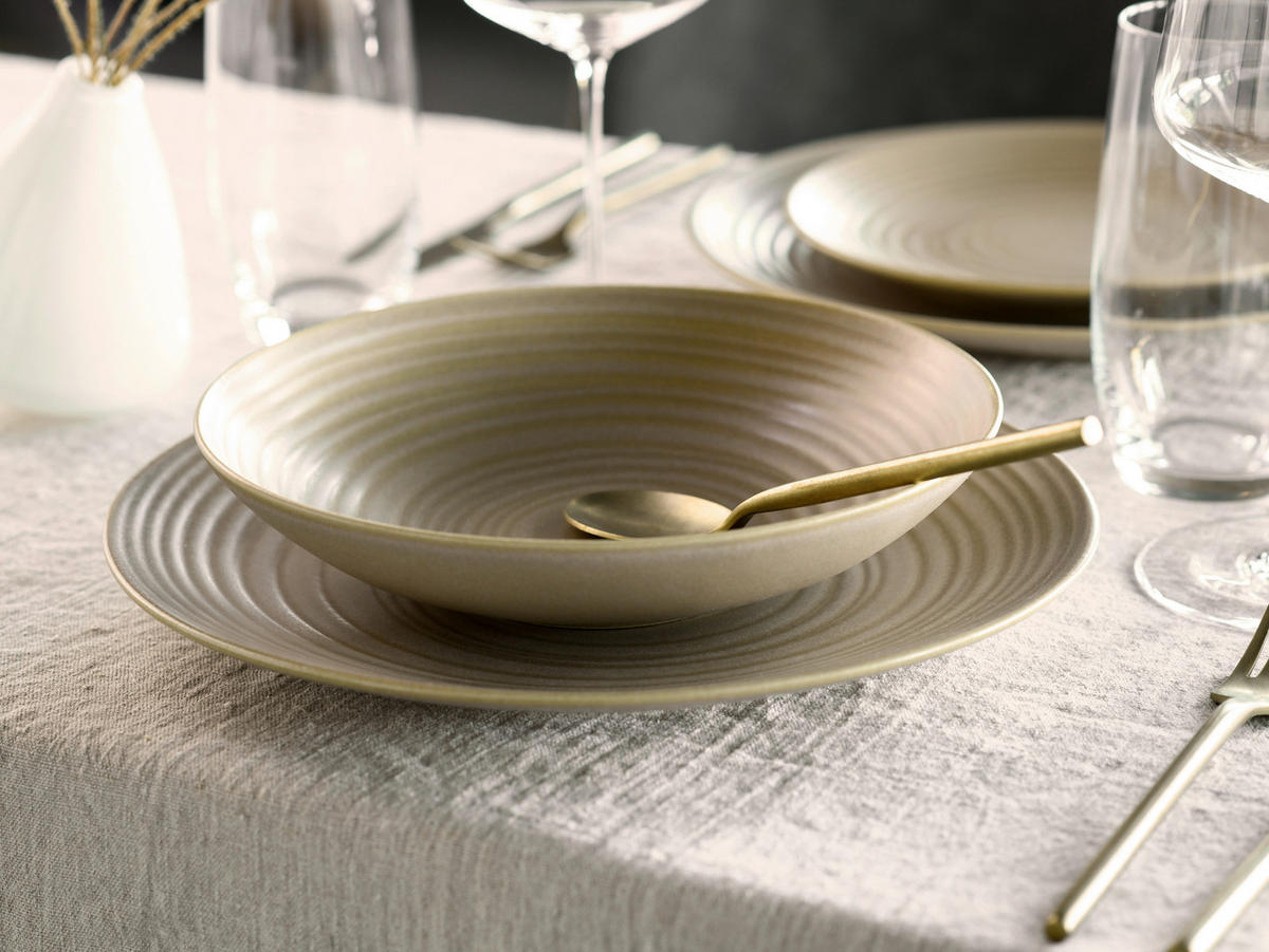 KOMBISERVICE Lava Stone 12-teilig  - Sandfarben, Basics, Keramik - Creatable