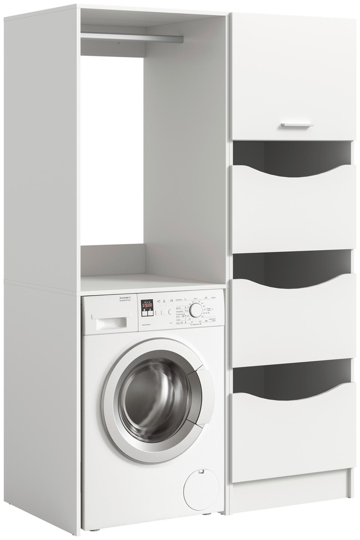 HAUSWIRTSCHAFTSRAUM 116/195/68 cm Weiss  - Weiss, Basics, Holzwerkstoff (116/195/68cm) - MID.YOU