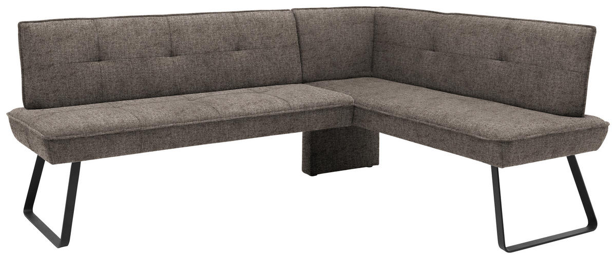 ECKBANK 215/134 cm  in Schwarz, Hellbraun  - Hellbraun/Schwarz, Design, Textil/Metall (215/134cm) - Dieter Knoll