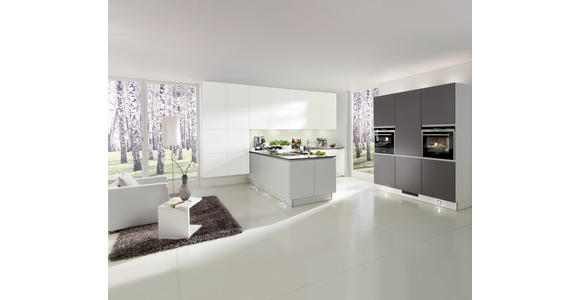 EINBAUKÜCHE - Weiß/Grau, Design, Holzwerkstoff/Kunststoff - Dieter Knoll