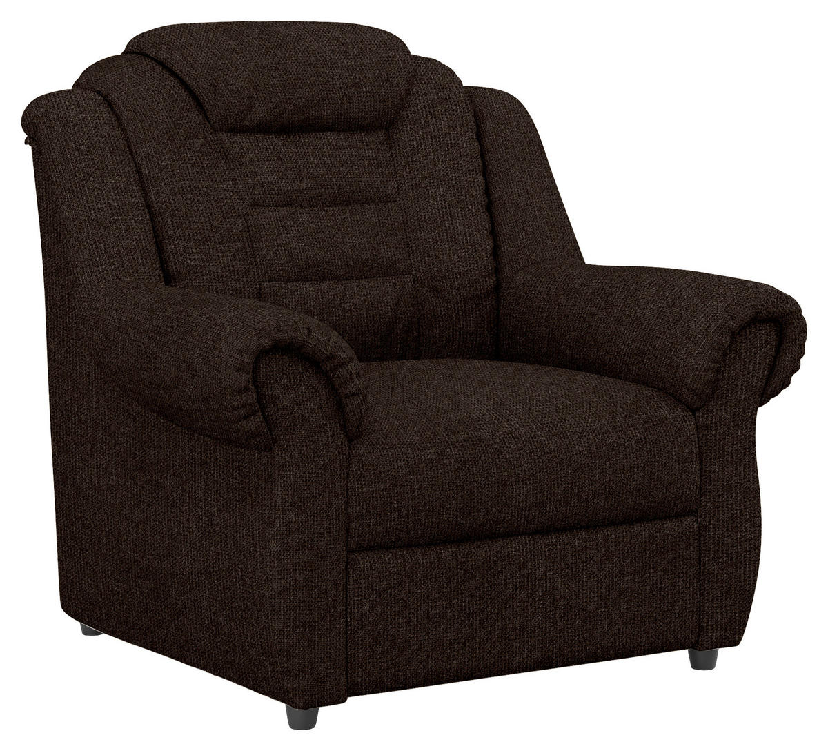 SESSEL in Chenille Braun  - Schwarz/Braun, Konventionell, Kunststoff/Textil (104/102/101cm) - Livetastic