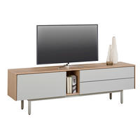 TV-SZEKRÉNY 180/56/40 cm  - tölgyfa/szürke, Design, faalapú anyag/fa (180/56/40cm) - home24