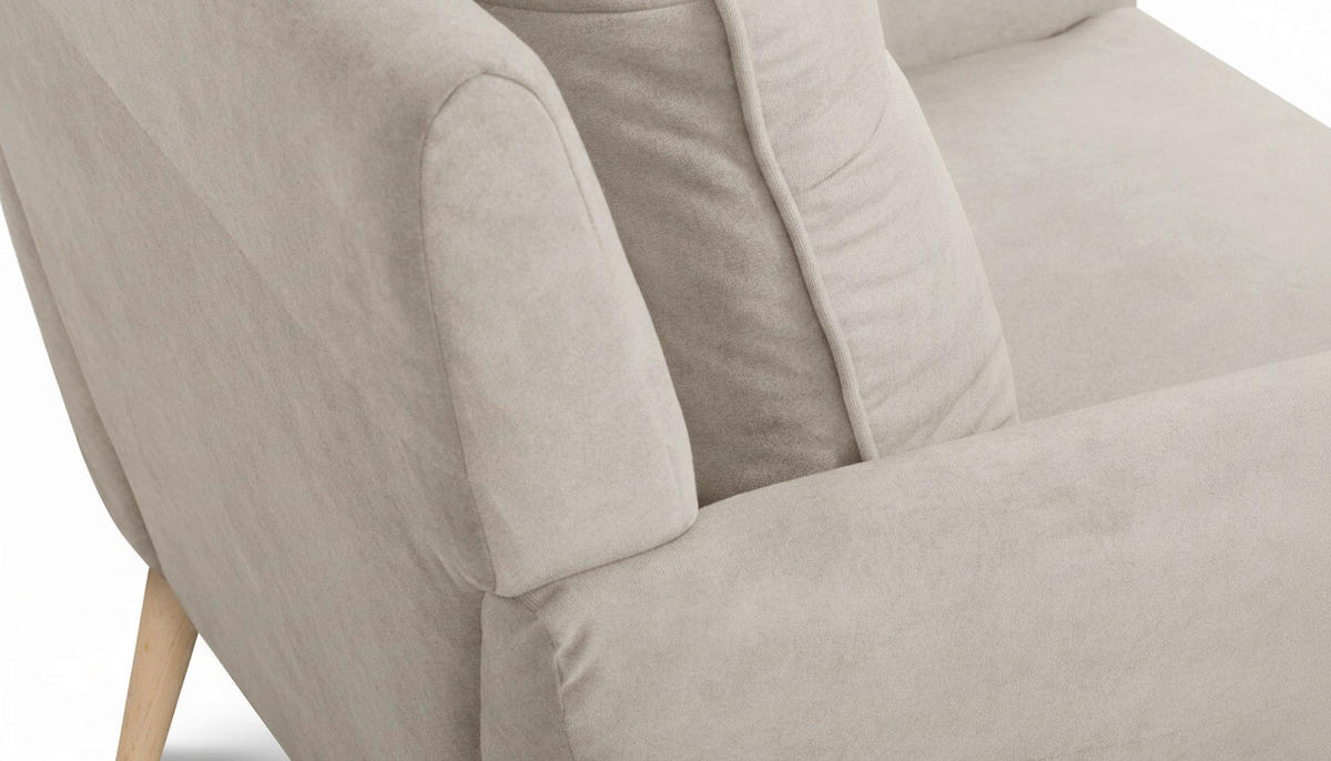 RELAXSESSEL in Textil Beige  - Beige/Buchefarben, Design, Holz/Textil (88/110/92cm) - Livetastic