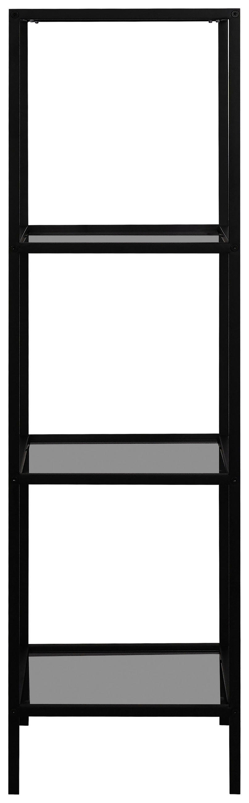 REGAL  37/118/33 cm Schwarz  - Schwarz, Basics, Glas/Metall (37/118/33cm) - Carryhome