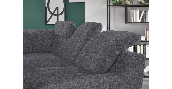 ECKSOFA in Chenille Anthrazit  - Anthrazit/Schwarz, KONVENTIONELL, Textil/Metall (200/281cm) - Carryhome