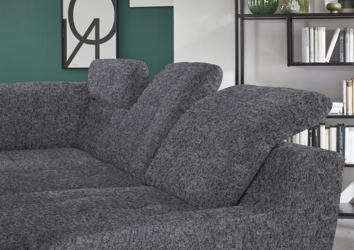 HÖRNSOFFA i chenille antracit  - svart/antracit, Klassisk, metall/textil (200/281cm) - MID.YOU