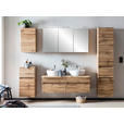 HOCHSCHRANK 40/180/35 cm - Eiche Wotan/Silberfarben, Natur, Holzwerkstoff/Kunststoff (40/180/35cm) - Xora
