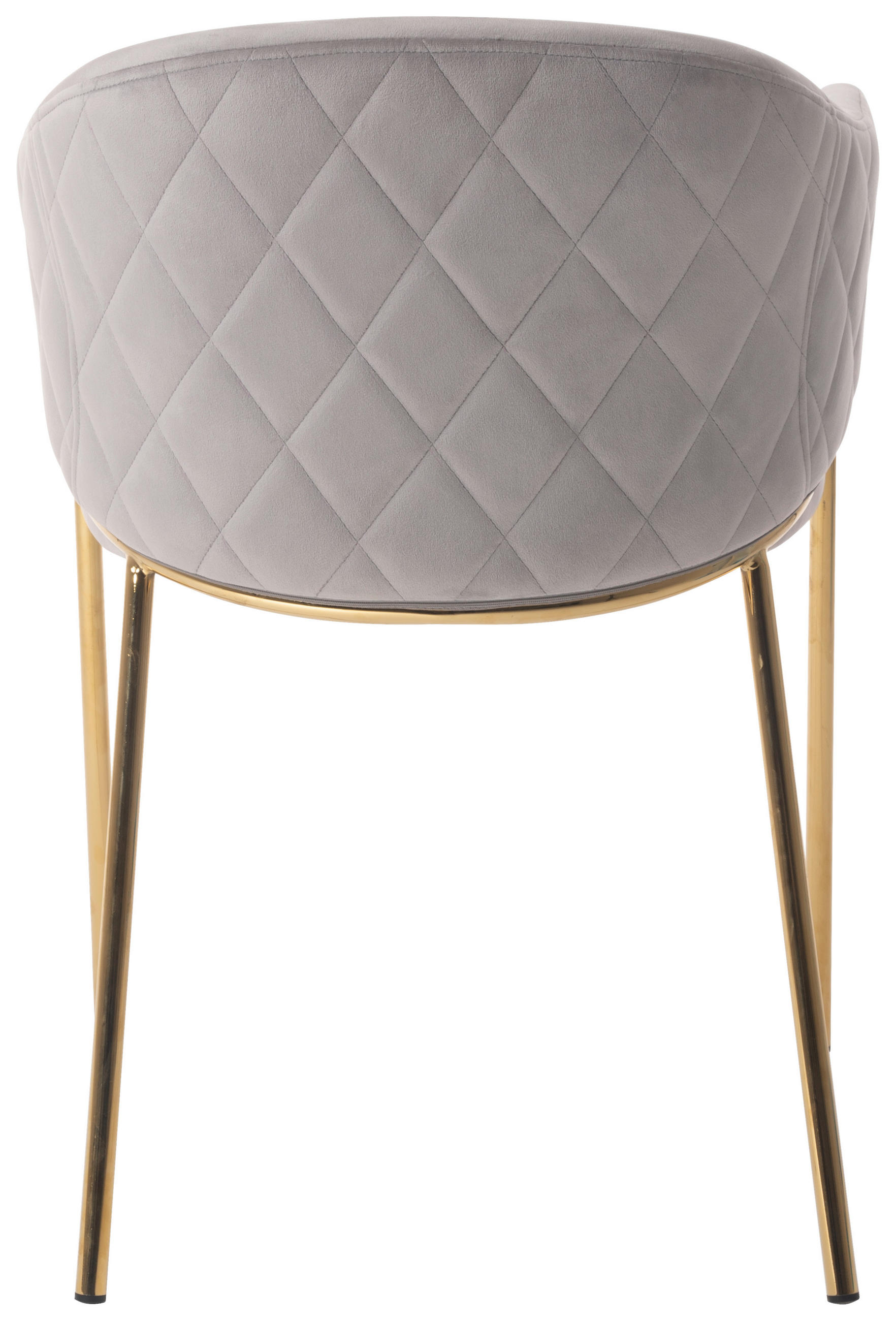 ARMLEHNSTUHL in Samt - Goldfarben/Grau, Design, Textil/Metall (60/79/54cm) - Ambia Home