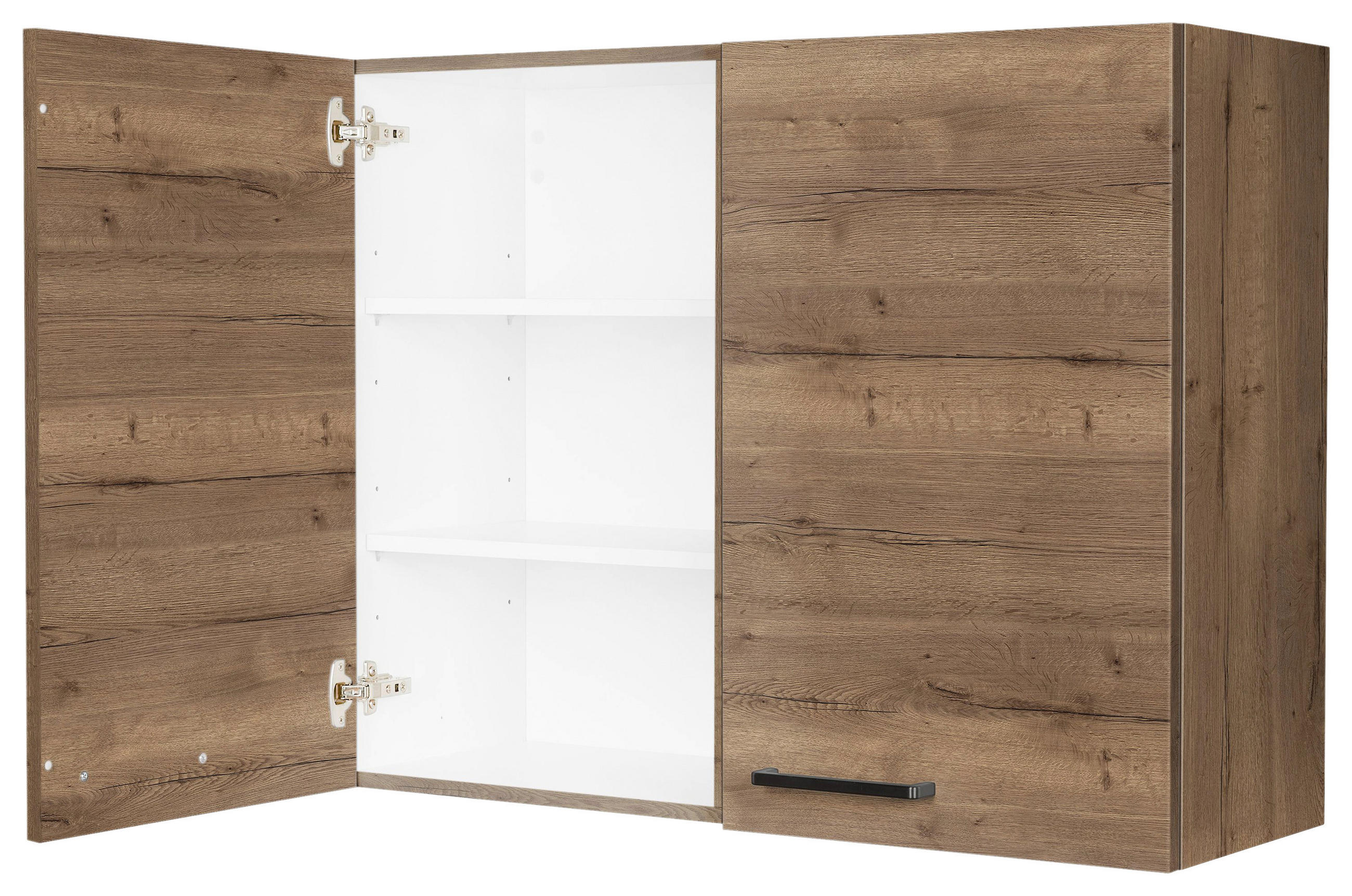 KÜCHENOBERSCHRANK 90/72/35 cm  in Eiche dunkel  - Eiche dunkel/Schwarz, MODERN, Holzwerkstoff/Metall (90/72/35cm) - Nobilia